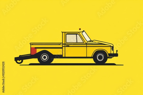 Tow truck icon towing a small car, vector style