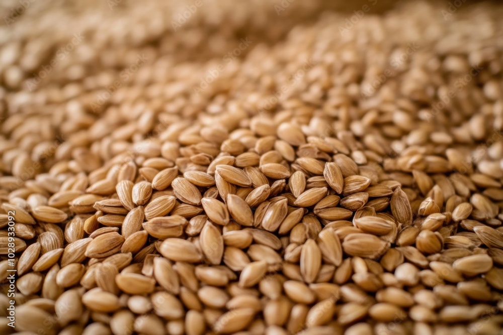 Paddy grains in close-up, illuminated by soft Paddy grains in close-up, illuminated by soft