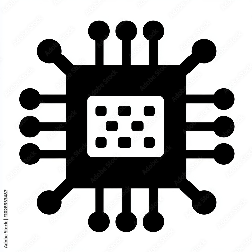 Modern CPU icon template - modern illustration Modern CPU icon template - modern illustration