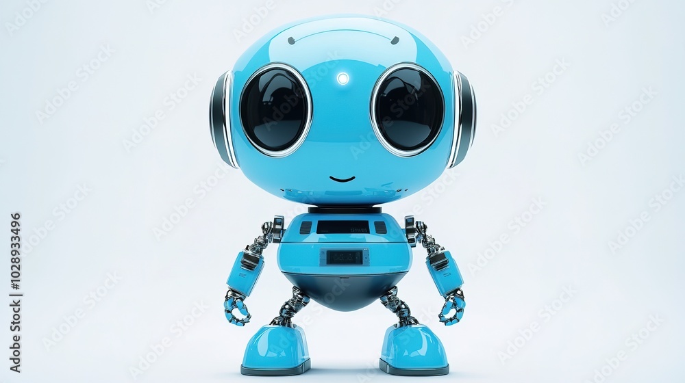 Global marketplace customer service chat technology robot blue Global marketplace customer service chat technology robot blue