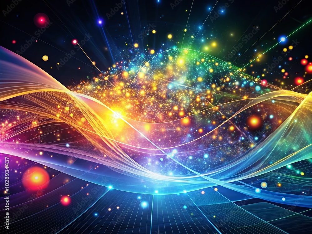 Obraz premium Futuristic Big Data Visualization with Cosmic Design and Flowing Particles