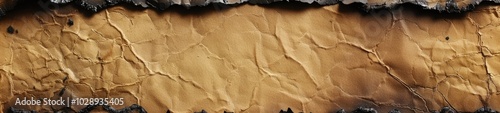 Old Rustic Paper with Burned Edges, Close-Up Detail Background photo