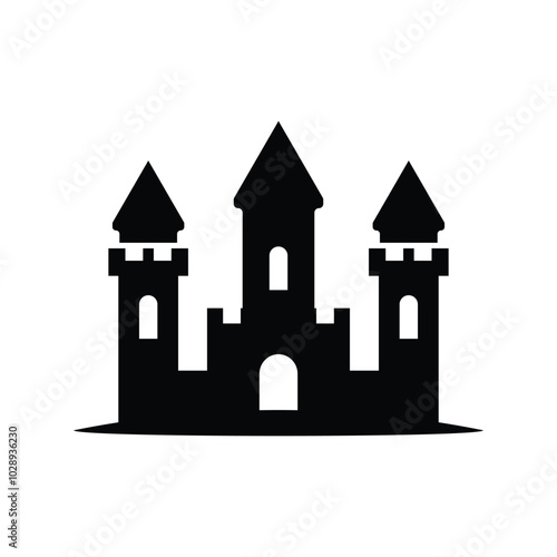 Castle icon logo design template isolated illustration