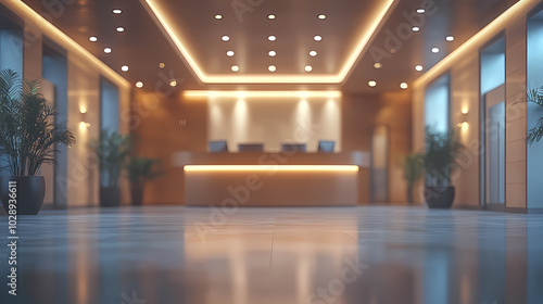 Modern bright office interior with furniture and daylight.Blurred background of a modern office space. Blurred office backdrop.