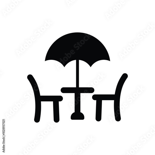 Outdoor restaurant icon logo design template isolated illustration