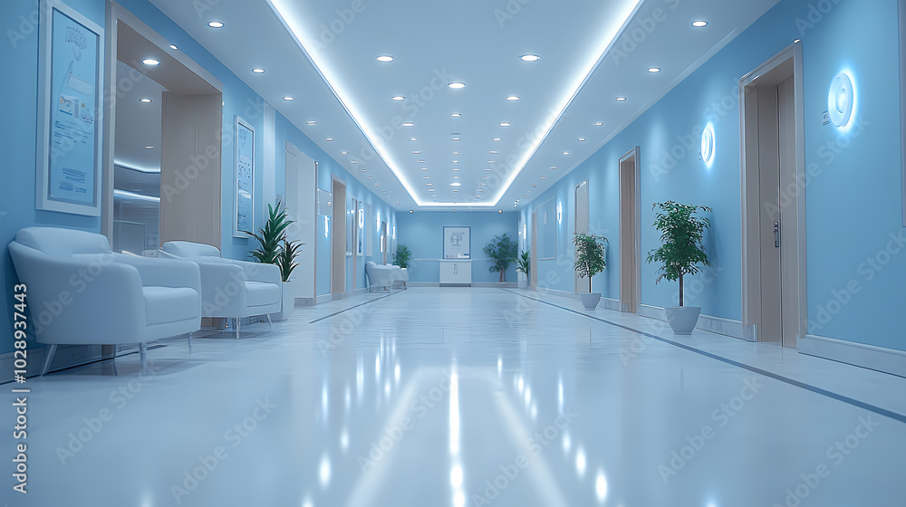 Fototapeta premium Modern bright office interior with furniture and daylight.Blurred background of a modern office space. Blurred office backdrop.
