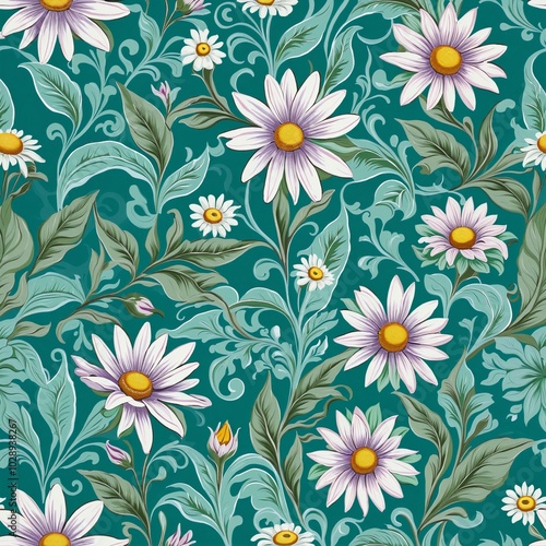 Chamomile Quilt: A Cheerful Floral Design Illustration