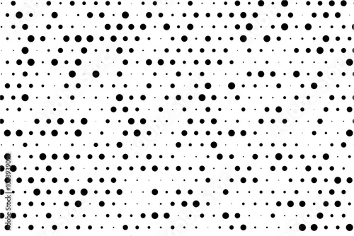 Minimalist staggered dotted grid with random sizes