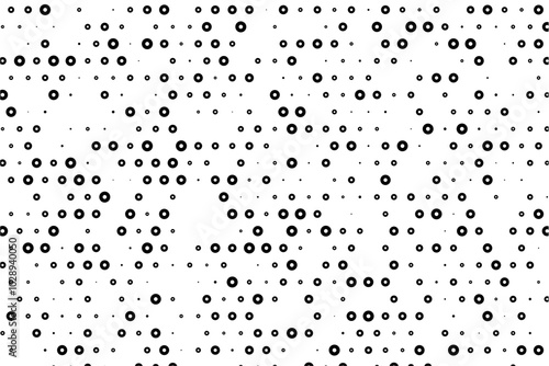 Random sized dotted grid with hollow center circles