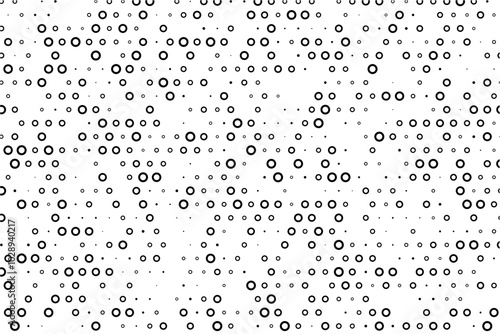 Random sized dotted grid with hollow center circles