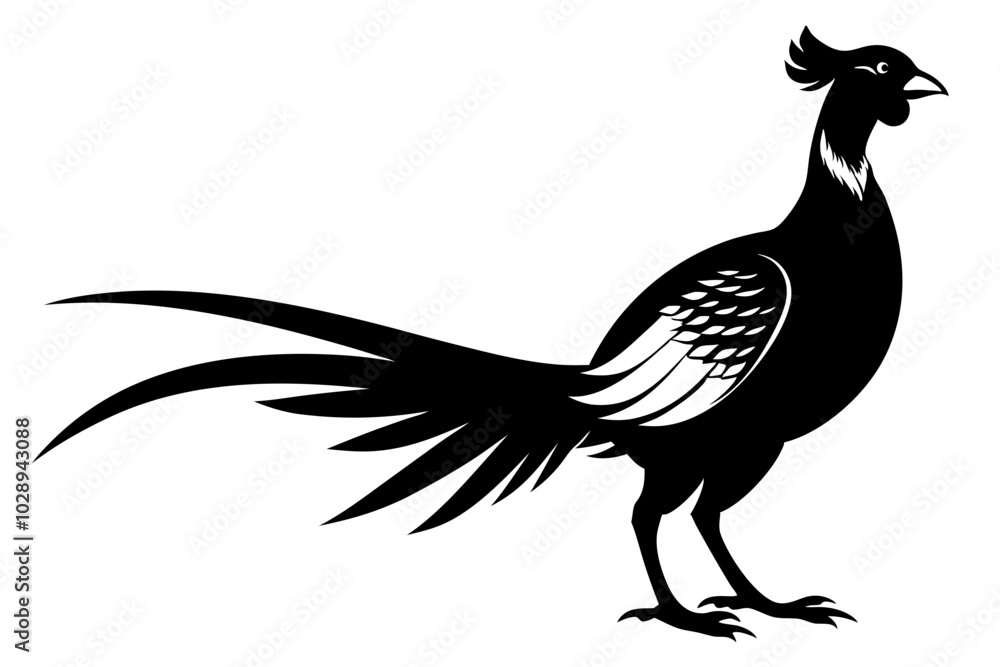 Obraz premium pheasant vector silhouette vector illustration