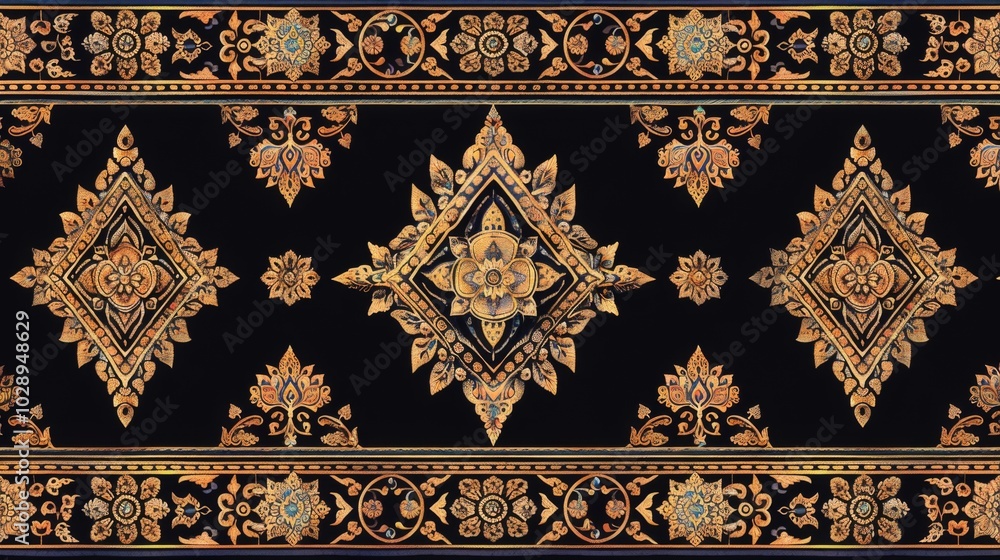 Elegant Thai Motifs with Rhythmic Repetition Elegant Thai Motifs with Rhythmic Repetition