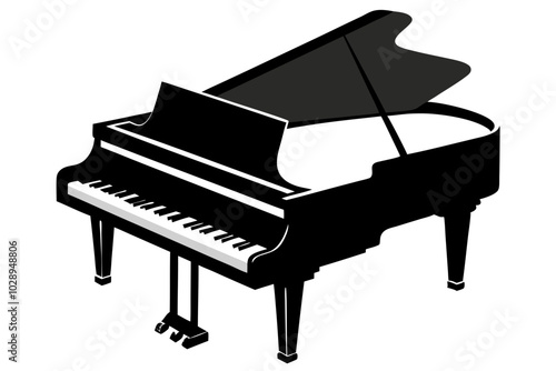 piano silhouette vector illustration