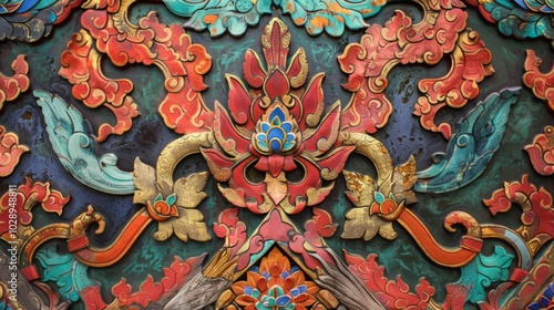 Wallpaper Mural Vibrant Thai Motifs with Rhythmic Patterns Torontodigital.ca
