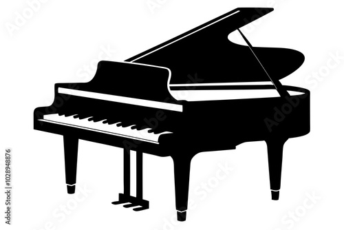 piano silhouette vector illustration