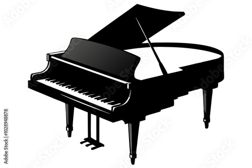 piano silhouette vector illustration