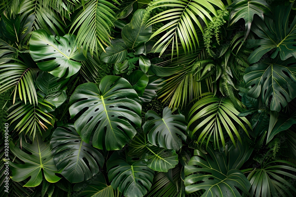 A close up of a bunch of green leaves A close up of a bunch of green leaves