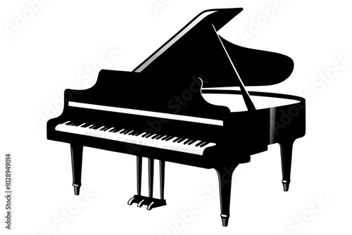 piano silhouette vector illustration