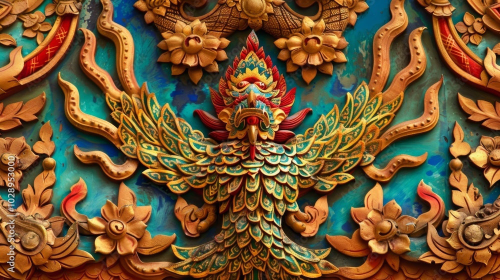 Fototapeta premium Symmetrical Beauty of Thai Pattern Art