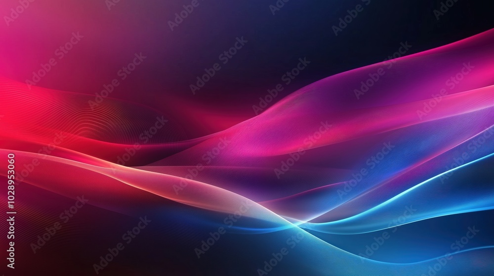 Blue and red gradient abstract background with glowing waves and light effects. Simple lines flow smoothly through the high-resolution, high-contrast vector design, creating a modern and elegant visua Blue and red gradient abstract background with glowing waves and light effects. Simple lines flow smoothly through the high-resolution, high-contrast vector design, creating a modern and elegant visua