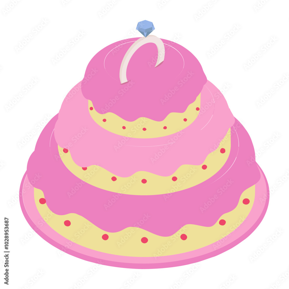 Engagement and Birthday Cake Ceremony together isometric concept, 3 Layers Cake vector icon design, Muslim marriage Symbol, Islamic wedding customs Sign, Indian subcontinent matrimony illustration Engagement and Birthday Cake Ceremony together isometric concept, 3 Layers Cake vector icon design, Muslim marriage Symbol, Islamic wedding customs Sign, Indian subcontinent matrimony illustration