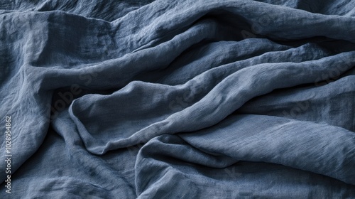 Soft Wrinkled Bed Sheets Close Up