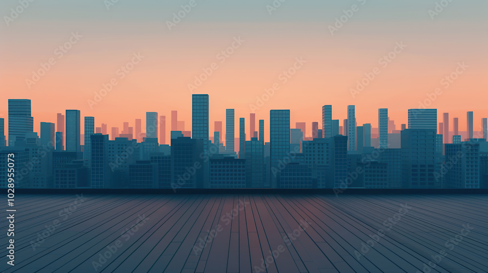 Obraz premium Day and Night Cityscape: Looking out from the room's window, a stunning cityscape with large, intricate buildings unfolds. The modern beauty of the city is breathtaking, day and night. High