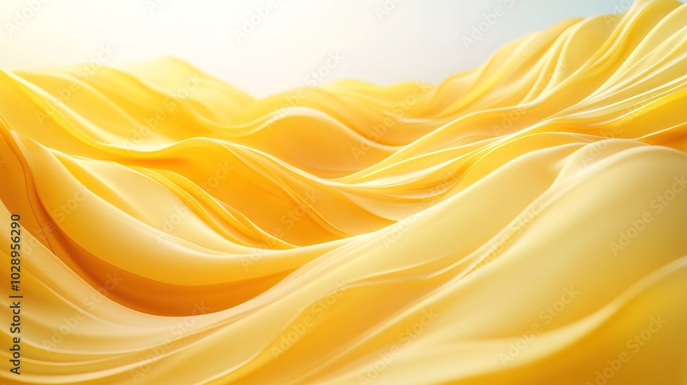 Smooth yellow waves flowing elegantly across a minimalist background Smooth yellow waves flowing elegantly across a minimalist background