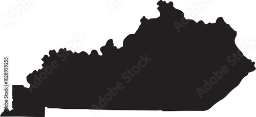 Kentucky ky state map usa silhouette vector art illustration