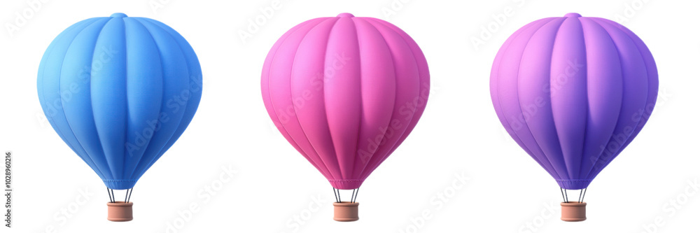 Naklejka premium Colorful hot air balloons isolated transparent background