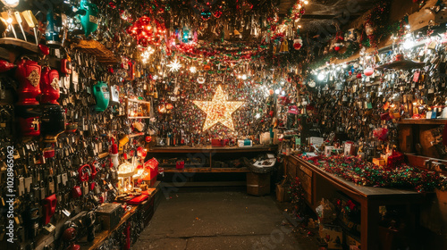 Festive Locksmith Workshop with Key & Lock Christmas Star Display