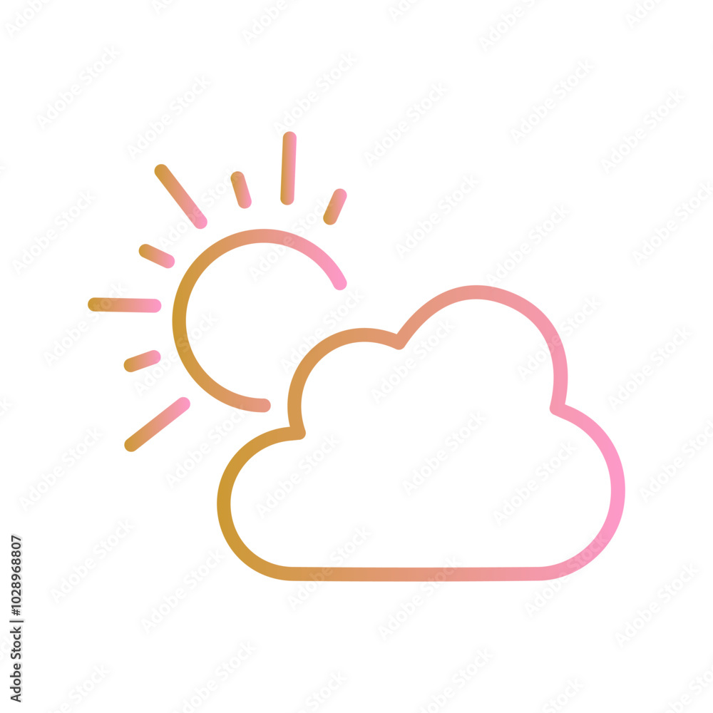 Sun Behind Small Cloud Vector Icon Sun Behind Small Cloud Vector Icon