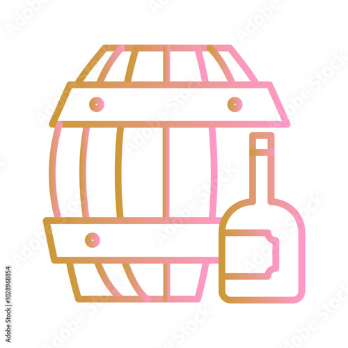 Wine Barrel Vector Icon