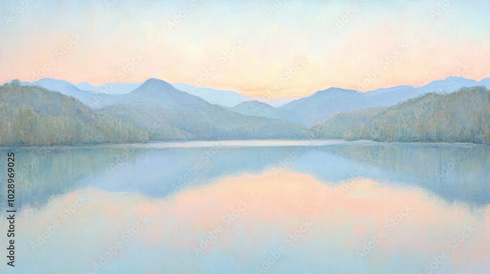 Fototapeta premium Tranquil Scenic View of Blue Mountains at Dusk