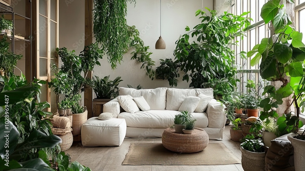 Indoor Oasis: A Living Room Filled with Plants