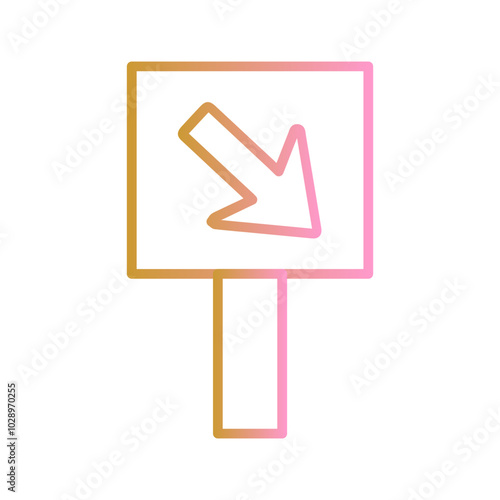 Diagonal Down-Right Arrow Vector Icon