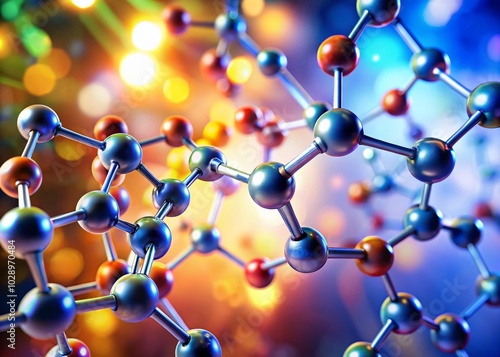 High Depth of Field Close-Up of Vanillin Molecular Structure for Scientific Illustration and Educational Purposes