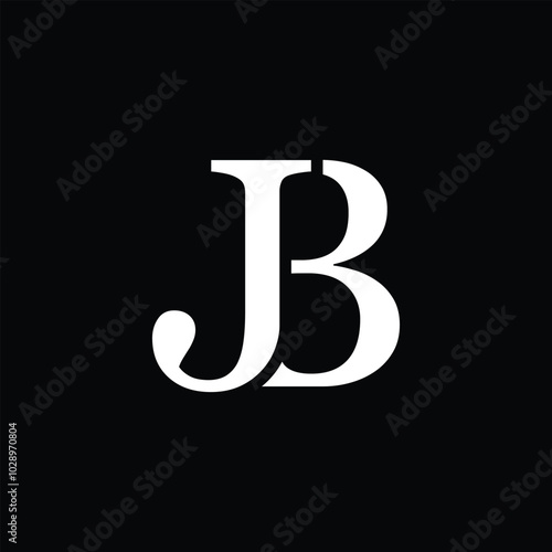 BJ letter logo concept isolated on white background. JB Logo