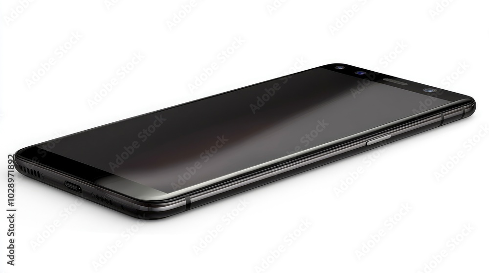 Sleek Glossy Smartphone Design on Blank Background Sleek Glossy Smartphone Design on Blank Background