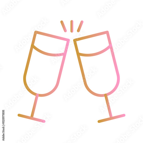 Wine Cheers Vector Icon