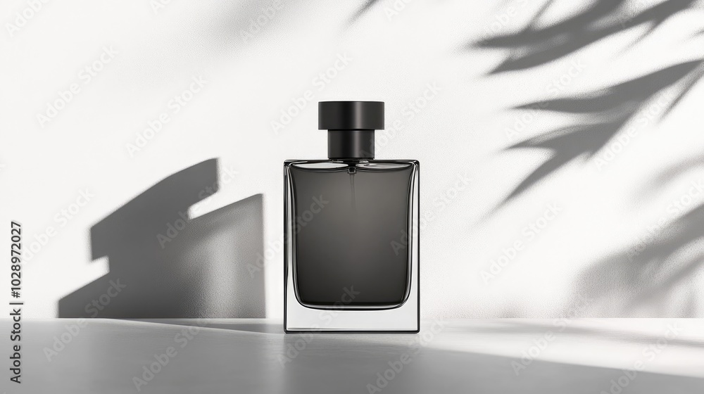 Elegant Monochromatic Perfume Bottle on Minimalist Setting Elegant Monochromatic Perfume Bottle on Minimalist Setting