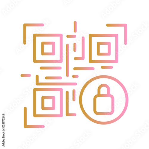 QR Code Encryption Vector Icon