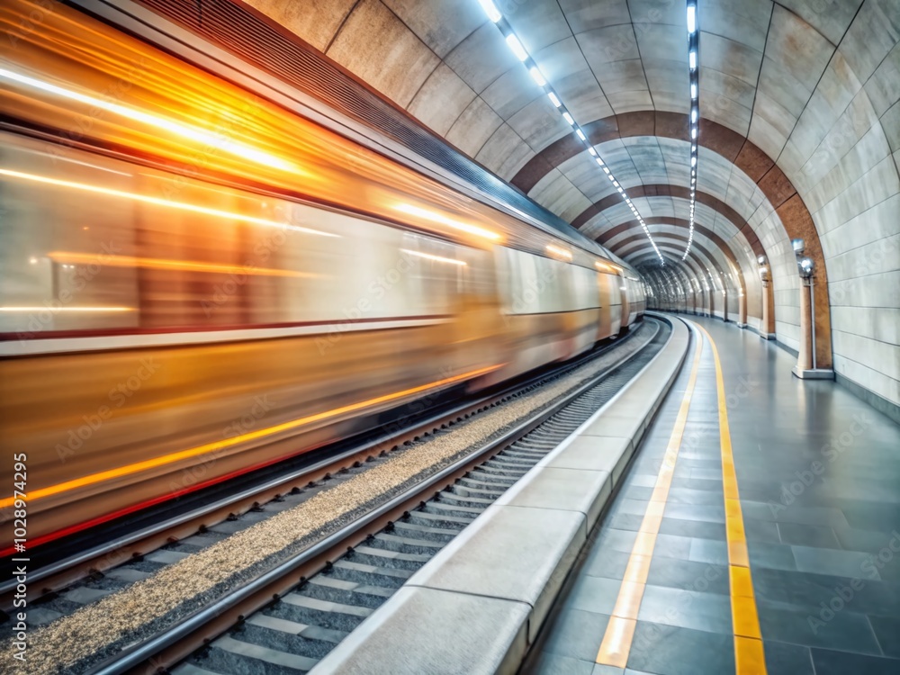 High-Speed Subway Train in 4K Time Lapse Through Tunnel - Dynamic Urban Transport Scene High-Speed Subway Train in 4K Time Lapse Through Tunnel - Dynamic Urban Transport Scene