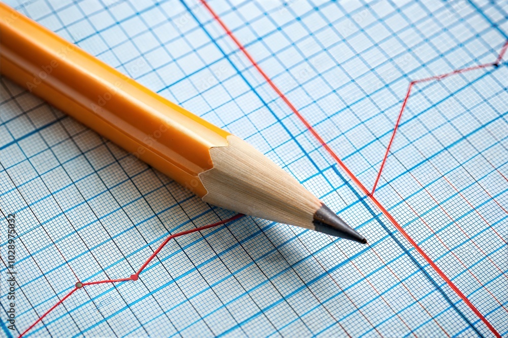 Graphing concepts pencil plotted across graph paper for educational purposes Graphing concepts pencil plotted across graph paper for educational purposes