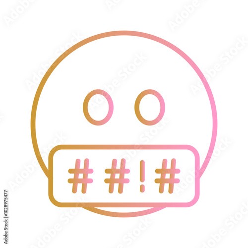 Face with Symbols on Mouth Vector Icon