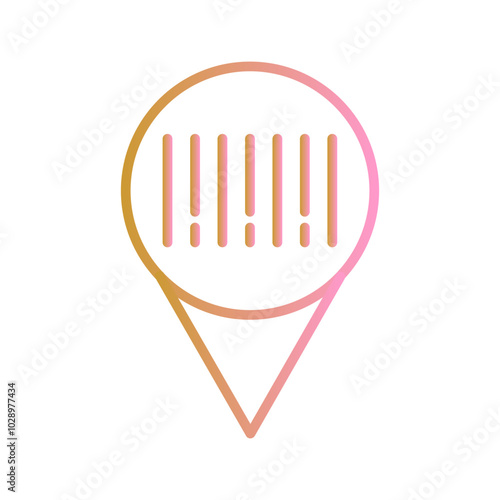 Barcode Location Vector Icon