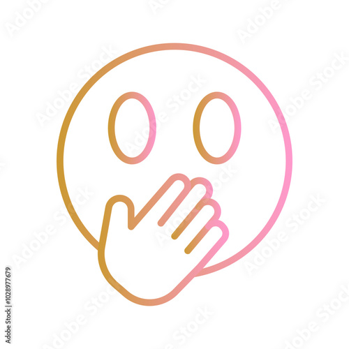 Face with Hand Over Mouth Vector Icon