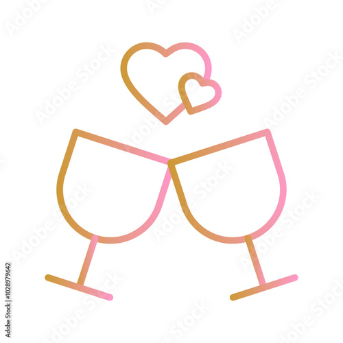 Wine Glass with Cheers Vector Icon