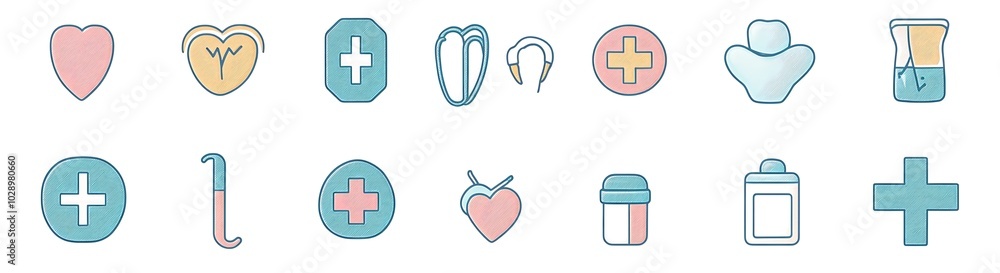 Obraz premium Vector icons for healthcare, medical, and self-care in a line style