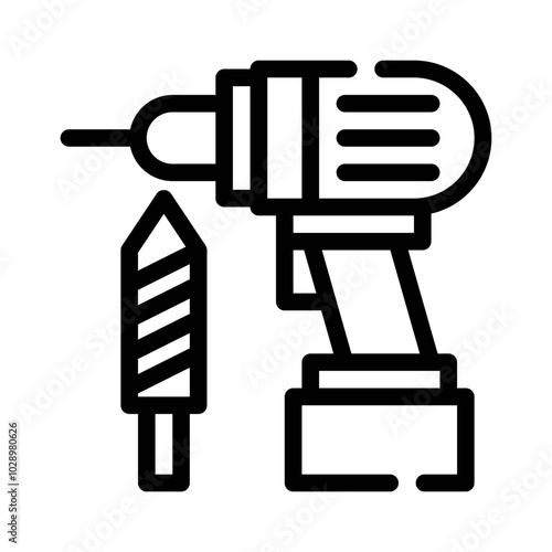 Steel Drill line icon